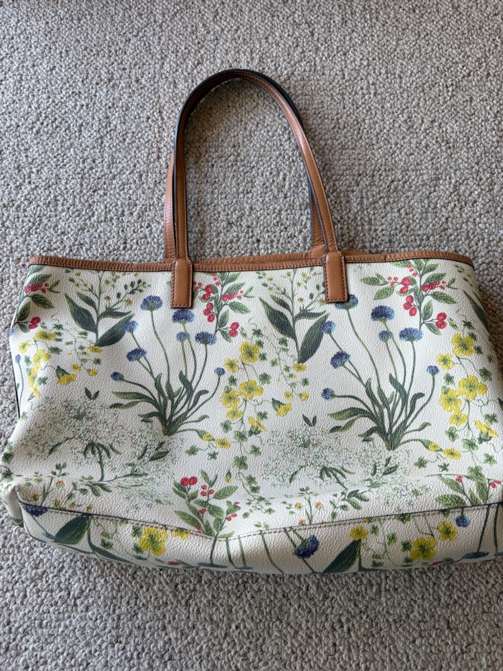 Tory Burch Kerrington Floral Botanical Print Tote Bag w Dust Bag Chic - Picture 6 of 15